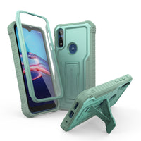 ExoGuard for Moto E Case, Rubber Shockproof Full-Body Cover Case Built-in Screen Protector and Kickstand Compatible with Moto E Phone 2020