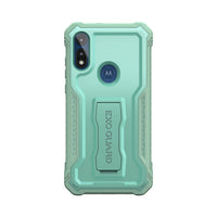 ExoGuard for Moto E Case, Rubber Shockproof Full-Body Cover Case Built-in Screen Protector and Kickstand Compatible with Moto E Phone 2020