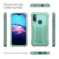 ExoGuard for Moto E Case, Rubber Shockproof Full-Body Cover Case Built-in Screen Protector and Kickstand Compatible with Moto E Phone 2020