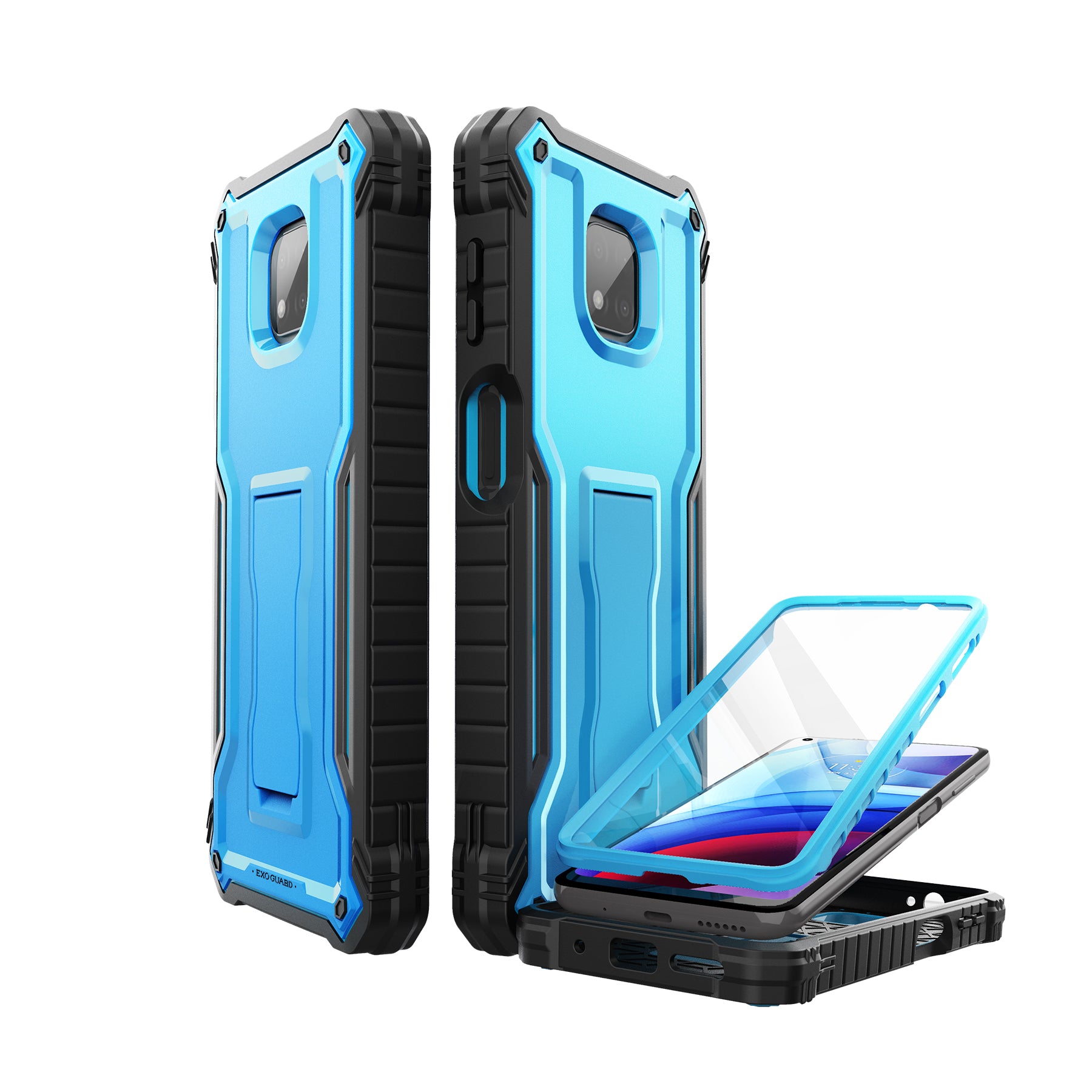 ExoGuard for Moto G Power 2021 Case, Rubber Shockproof Full-Body Cover