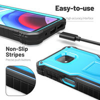 ExoGuard for Moto G Power 2021 Case, Rubber Shockproof Full-Body Cover Case Built-in Screen Protector and Kickstand