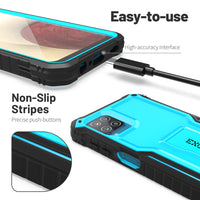 ExoGuard for Samsung Galaxy A12 Case, Rubber Shockproof Full-Body Cover Case Built-in Screen Protector and Kickstand Compatible with Samsung A12 Phone