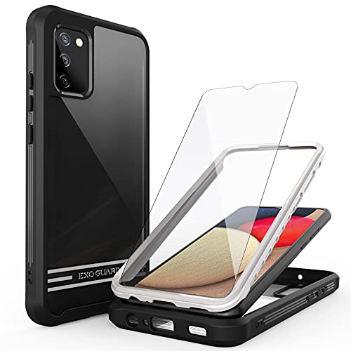 ExoGuard Samsung Galaxy A02S Case Comes with Screen Protector, Clear Hard Back Shockproof Full Body Coverage Phone Case for Samsung A02S