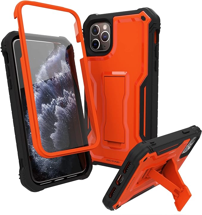 ExoGuard for iPhone 11 Series Case, Rubber Shockproof Full-Body Cover Case Built-in Screen Protector with Kickstand for iPhone 11/iPhone 11 Pro/iPhone 11 Pro Max