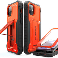 ExoGuard for iPhone 12 Series Case, Rubber Shockproof Full-Body Cover Case Built-in Screen Protector with Kickstand for iPhone 12/iPhone 12 Mini/iPhone 12 Pro/iPhone 12 Pro Max