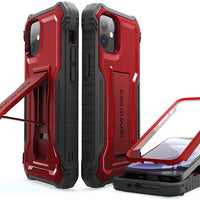 ExoGuard for iPhone 12 Series Case, Rubber Shockproof Full-Body Cover Case Built-in Screen Protector with Kickstand for iPhone 12/iPhone 12 Mini/iPhone 12 Pro/iPhone 12 Pro Max