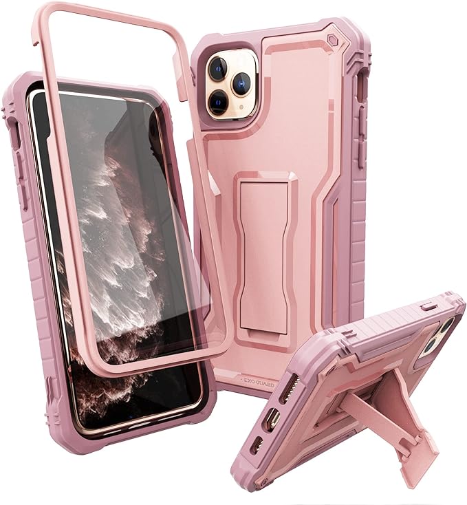 ExoGuard for iPhone 11 Series Case, Rubber Shockproof Full-Body Cover Case Built-in Screen Protector with Kickstand for iPhone 11/iPhone 11 Pro/iPhone 11 Pro Max