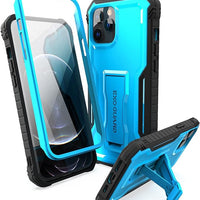 ExoGuard for iPhone 12 Series Case, Rubber Shockproof Full-Body Cover Case Built-in Screen Protector with Kickstand for iPhone 12/iPhone 12 Mini/iPhone 12 Pro/iPhone 12 Pro Max