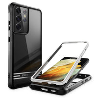 ExoGuard Samsung Galaxy S21 Series Case with Screen Protector, Dual Layer Full Body Protection Cover Clear Back （S21 Ultra Does not come with a screen protector）