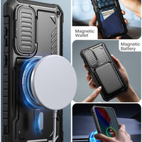 ExoGuard for Samsung Galaxy S24 Series Case with Screen Protector,Rubber Full-Body Cover Protective Case with Camera Cover and Kickstand Function for Samsung S24 / Samsung S24 Plus / Samsung S24 Ultra