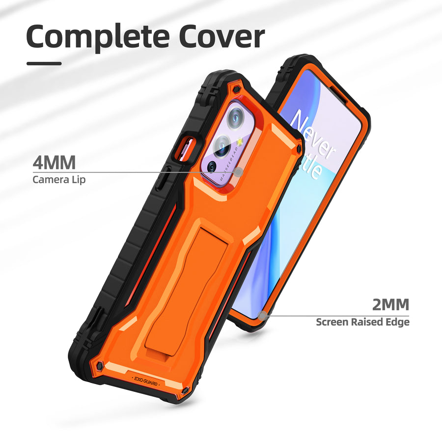 ExoGuard for OnePlus 9 Series Case, Rubber Shockproof Full-Body Cover Case Built-in Screen Protector and Kickstand Compatible with OnePlus 9 /OnePlus 9 Pro