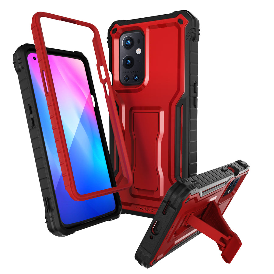 ExoGuard for OnePlus 9 Series Case, Rubber Shockproof Full-Body Cover Case Built-in Screen Protector and Kickstand Compatible with OnePlus 9 /OnePlus 9 Pro