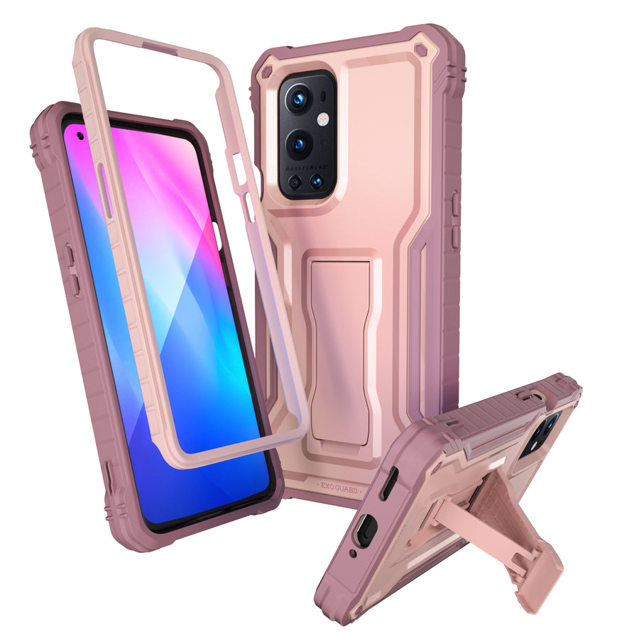 ExoGuard for OnePlus 9 Series Case, Rubber Shockproof Full-Body Cover Case Built-in Screen Protector and Kickstand Compatible with OnePlus 9 /OnePlus 9 Pro