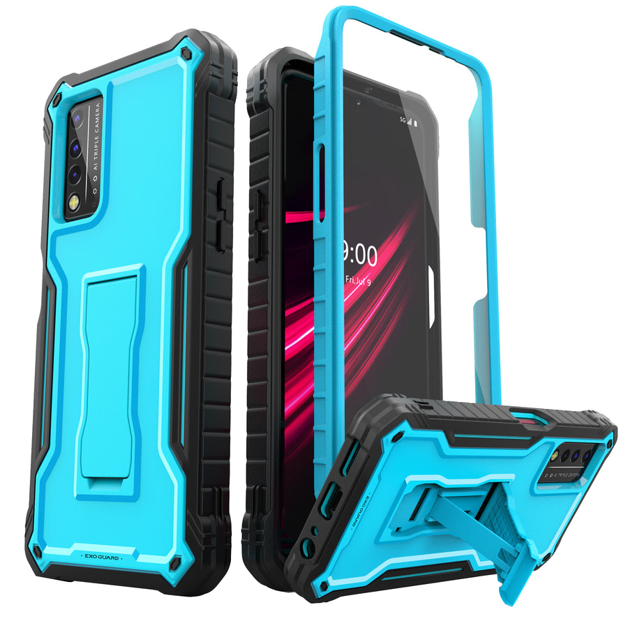 ExoGuard for T-Mobile REVVL V Plus 5G Case, Rubber Shockproof Full-Body Cover Case Built-in Screen Protector and Kickstand Compatible with T-Mobile ExoGuard for T-Mobile REVVL V Plus 5G Case, Rubber Shockproof Full-Body Cover Case Built-in Screen Protector and Kickstand Compatible with T-Mobile