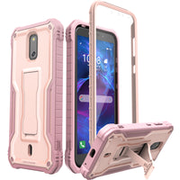 ExoGuard for Cricket Debut Case, Compatible with ATT Calypso 2 Phone, Rubber Shockproof Full Body Cover Case Built in Screen Protector and Kickstand