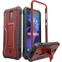 ExoGuard for Cricket Debut Case, Compatible with ATT Calypso 2 Phone, Rubber Shockproof Full Body Cover Case Built in Screen Protector and Kickstand