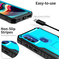 ExoGuard for Moto G Play 2023 Case, Rubber Shockproof Heavy Duty Case with Screen Protector for Motorola G Play 2023 Phone, Built-in Kickstand