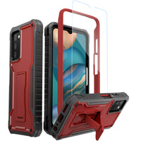 ExoGuard for Samsung Galaxy A03S 5G Case, Rubber Shockproof Heavy Duty Case with Screen Protector for Samsung A03S 5G Phone, Built-in Kickstand