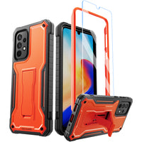 ExoGuard for Samsung Galaxy A33 Case, Rubber Shockproof Full-Body Cover Case with a Tempered Glass Screen Protector and Kickstand