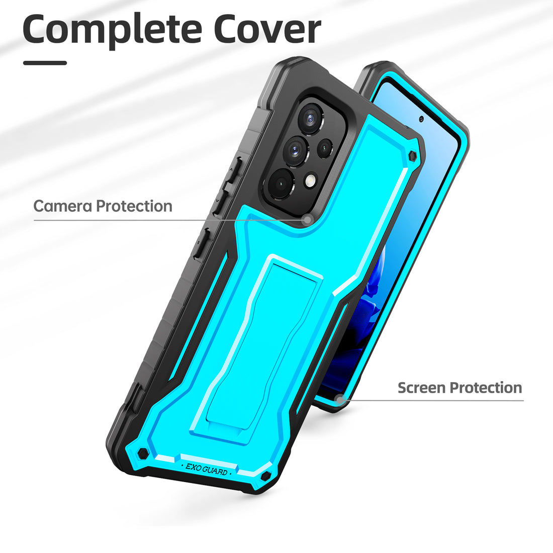 Samsung Galaxy A53 5G Case, Galaxy A53 5G Phone Case with HD Screen  Protector, Heavy Duty Shockproof Phone Cover with Magnetic Kickstand Ring  for