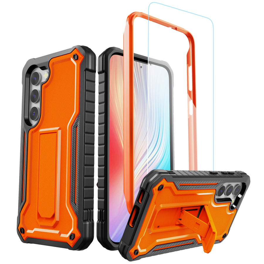 ExoGuard for Samsung Galaxy S23 Series Case, Rubber Shockproof Heavy Duty Case with Screen Protector Built-in Kickstand for Samsung S23 / Samsung S23 Plus / Samsung S23 Ultra（S23 Ultra Does not come with a screen protector）