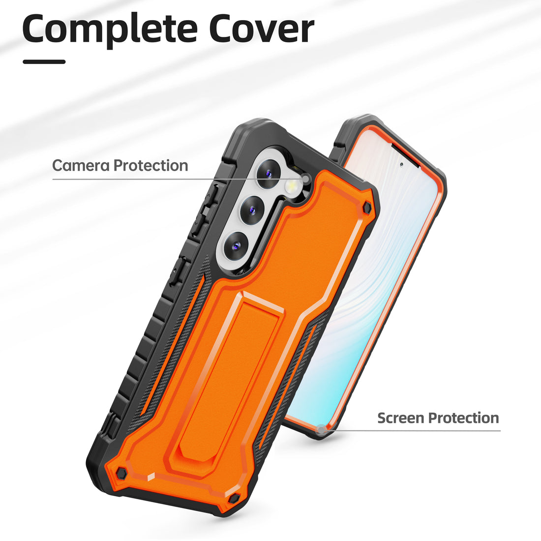 ExoGuard for Samsung Galaxy S23 Series Case, Rubber Shockproof Heavy Duty Case with Screen Protector Built-in Kickstand for Samsung S23 / Samsung S23 Plus / Samsung S23 Ultra（S23 Ultra Does not come with a screen protector）