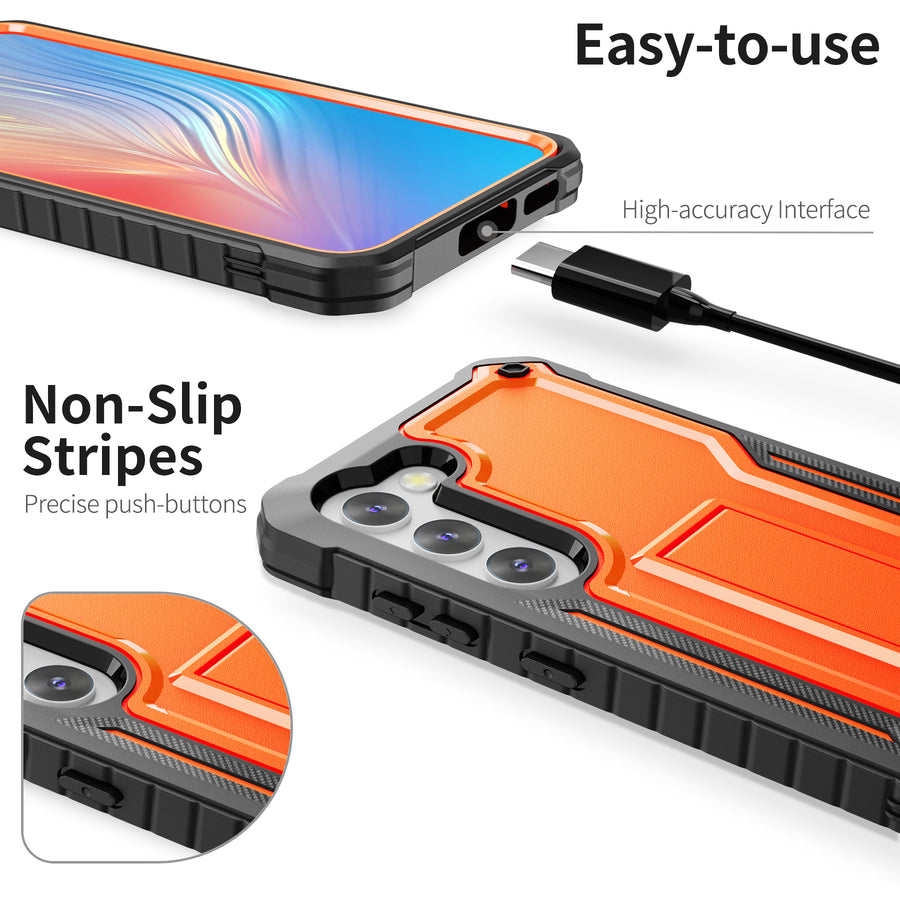 ExoGuard for Samsung Galaxy S23 Series Case, Rubber Shockproof Heavy Duty Case with Screen Protector Built-in Kickstand for Samsung S23 / Samsung S23 Plus / Samsung S23 Ultra（S23 Ultra Does not come with a screen protector）