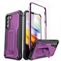 ExoGuard for Samsung Galaxy S23 Series Case, Rubber Shockproof Heavy Duty Case with Screen Protector Built-in Kickstand for Samsung S23 / Samsung S23 Plus / Samsung S23 Ultra（S23 Ultra Does not come with a screen protector）