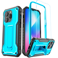 ExoGuard for iPhone 14 Series Case, Rubber Shockproof Full-Body Cover Case Come with a Tempered Glass Screen Protector and Kickstand for iPhone 14/iPhone 14 Plus/iPhone 14 Pro/iPhone 14 Pro Max