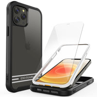 ExoGuard iPhone 12 Series Case with Screen Protector, Dual Layer Full Body Protection Cover Clear Back Phone Case for iPhone Series