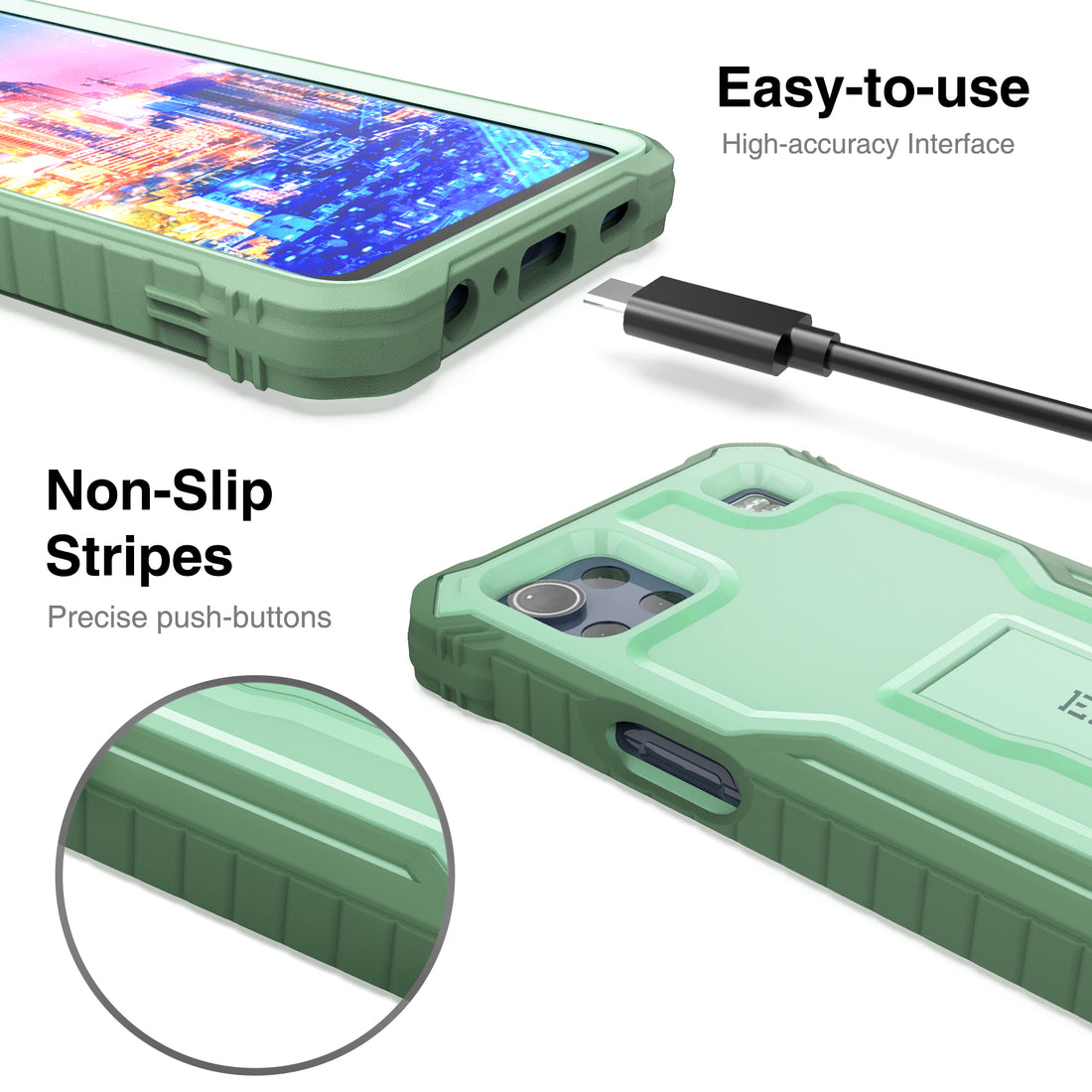 ExoGuard for Moto G Stylus 2022 Case, Rubber Shockproof Full-Body Cove