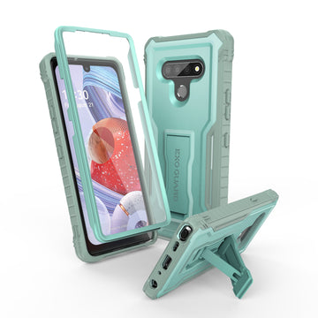 ExoGuard for LG Stylo 6 Case, Rubber Shockproof Cover Case Compatible with LG Stylo 6 Phone, Built-in Kickstand