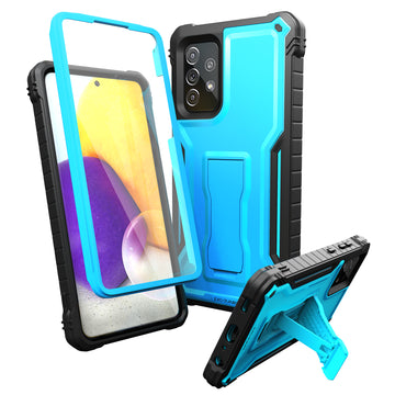 ExoGuard for Samsung Galaxy A72 Case, Rubber Shockproof Full-Body Cover Case Built-in Screen Protector and Kickstand Compatible with Samsung A72 Phone