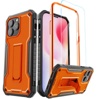 ExoGuard for iPhone 14 Series Case, Rubber Shockproof Full-Body Cover Case Come with a Tempered Glass Screen Protector and Kickstand for iPhone 14/iPhone 14 Plus/iPhone 14 Pro/iPhone 14 Pro Max