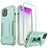 ExoGuard for iPhone 14 Series Case, Rubber Shockproof Full-Body Cover Case Come with a Tempered Glass Screen Protector and Kickstand for iPhone 14/iPhone 14 Plus/iPhone 14 Pro/iPhone 14 Pro Max