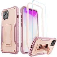 ExoGuard for iPhone 14 Series Case, Rubber Shockproof Full-Body Cover Case Come with a Tempered Glass Screen Protector and Kickstand for iPhone 14/iPhone 14 Plus/iPhone 14 Pro/iPhone 14 Pro Max