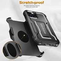 ExoGuard Belt Clip Holster for Apple iPhone 12 Series Case, Heavy Duty Belt Clip Holster and Adjustable with 360 Degree Rotation for iPhone 12/iPhone 12 Pro/iPhone 12 pro max（BLACK)