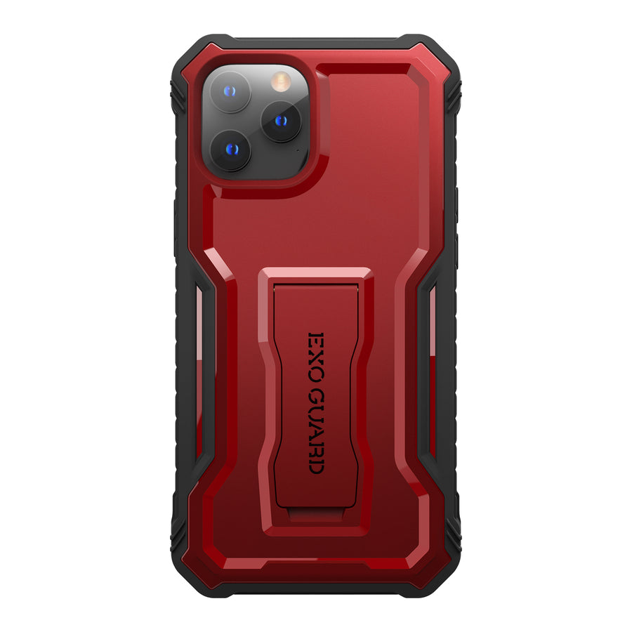 ExoGuard for iPhone 12 Series Case, Rubber Shockproof Full-Body Cover Case Built-in Screen Protector with Kickstand for iPhone 12/iPhone 12 Mini/iPhone 12 Pro/iPhone 12 Pro Max