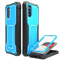 ExoGuard for Samsung Galaxy A02S Case, Rubber Shockproof Full-Body Cover Case Built-in Screen Protector and Kickstand Compatible with Samsung A02S Phone