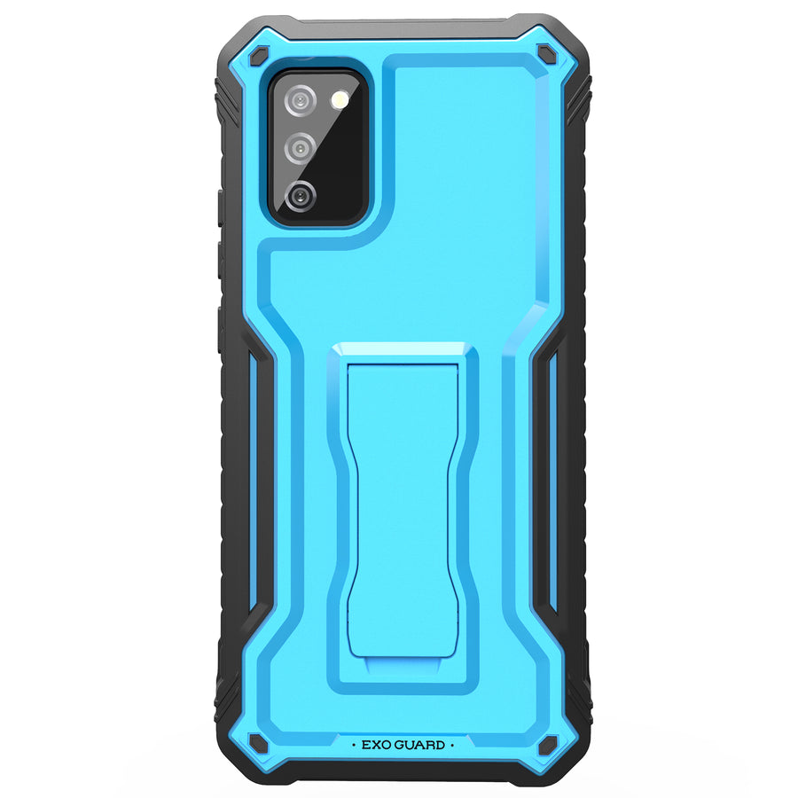 ExoGuard for Samsung Galaxy A02S Case, Rubber Shockproof Full-Body Cover Case Built-in Screen Protector and Kickstand Compatible with Samsung A02S Phone